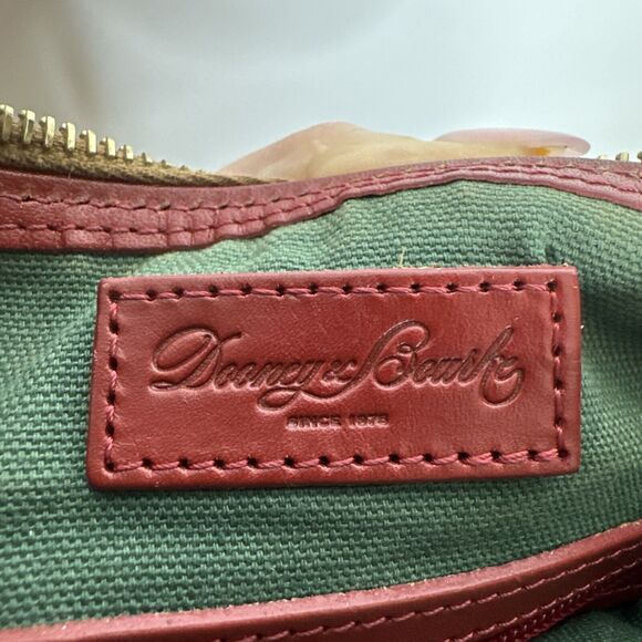 DOONEY & BOURKE Leather Letter Carrier Bag Tartan Print Crossbody Preppy y2k - Picture 10 of 16